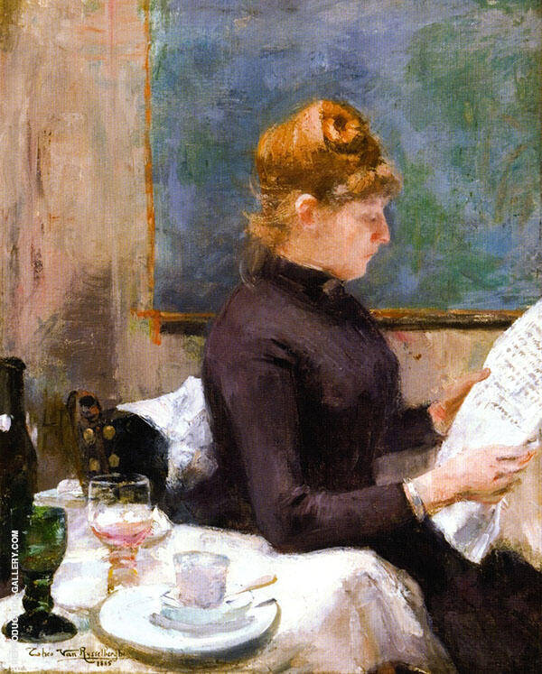 Lady Reading 2 by Theo van Rysselberghe | Oil Painting Reproduction