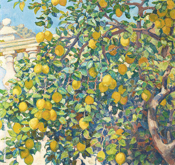 Lemons La Mortola by Theo van Rysselberghe | Oil Painting Reproduction
