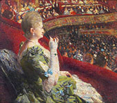 Madame Edmond Picard in The Box of Theatre de la Monnaie 1887 By Theo van Rysselberghe