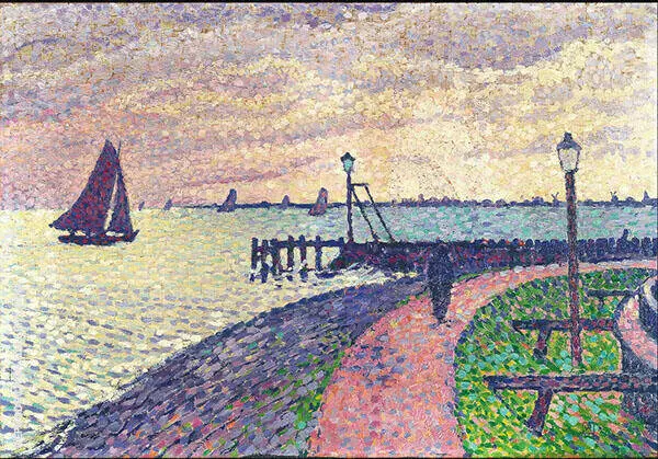 Port Entrance at Volendam 1896 By Theo van Rysselberghe
