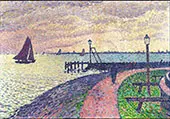 Port Entrance at Volendam 1896 By Theo van Rysselberghe