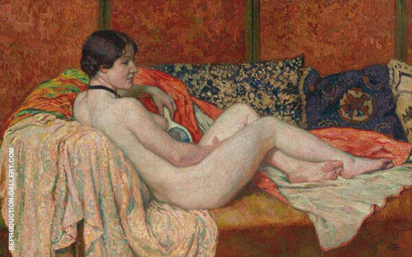 Resting Nude 1914 by Theo van Rysselberghe | Oil Painting Reproduction