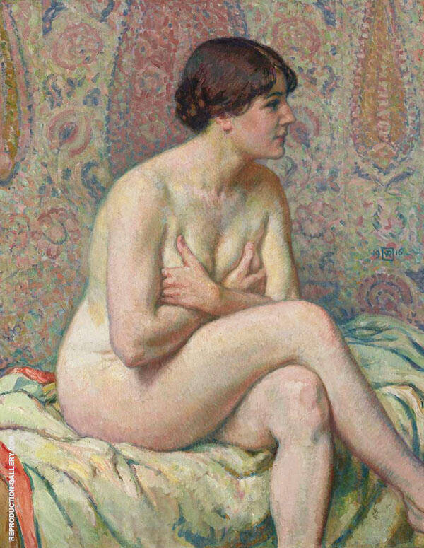 Seated Nude 1916 by Theo van Rysselberghe | Oil Painting Reproduction