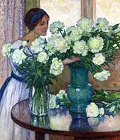White Peonies By Theo van Rysselberghe