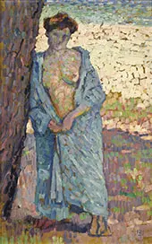 Young Woman in Blue Peignoir 1905 By Theo van Rysselberghe
