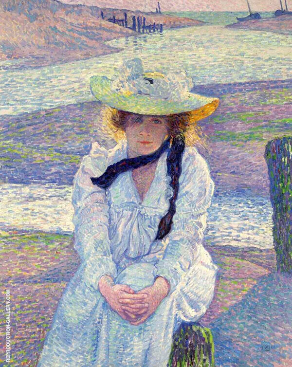 Young Woman on The Sand Shore 1901 By Theo van Rysselberghe