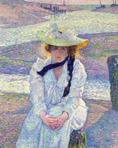 Young Woman on The Sand Shore 1901 By Theo van Rysselberghe
