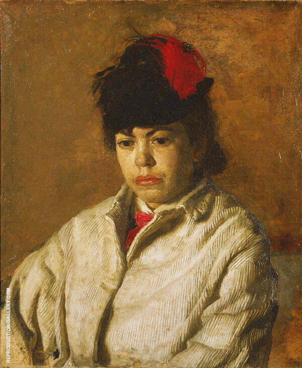 Portrait of Margaret Eakins in a Skating Costume | Oil Painting Reproduction