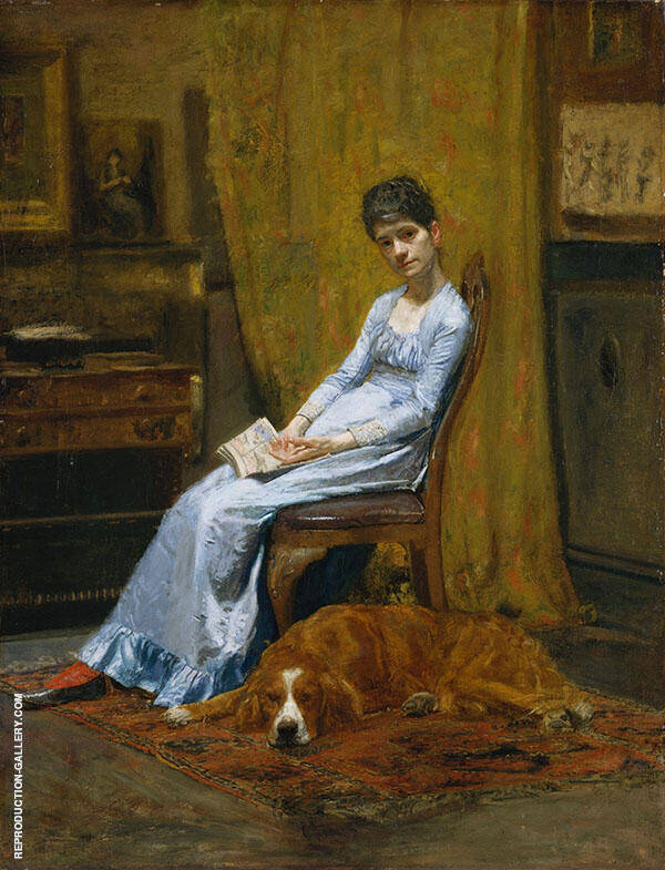 The Artist's Wife and His Setter Dog c1884 | Oil Painting Reproduction