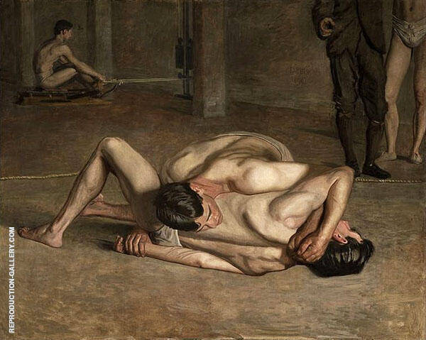 Wrestlers by Thomas Eakins | Oil Painting Reproduction