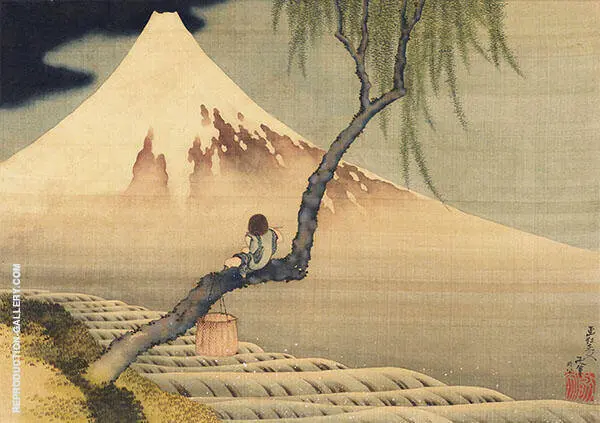 Boy Viewing Mount Fuji By Katsushika Hokusai