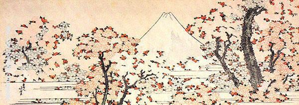 Mount Fuji Seen Through Cherry Blossom | Oil Painting Reproduction