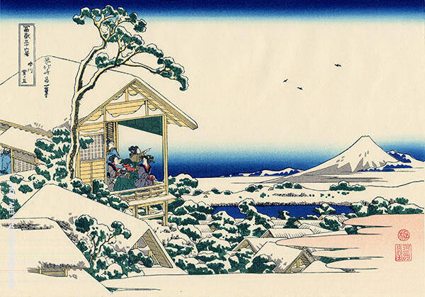 Tea House at Koishikawa The Morning after a Snowfall | Oil Painting Reproduction