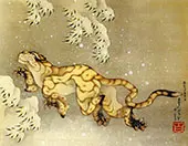 Tiger in The Snow By Katsushika Hokusai