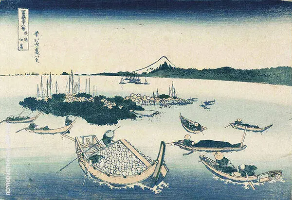 Tsukuda Island in Musashi Province By Katsushika Hokusai