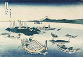 Tsukuda Island in Musashi Province By Katsushika Hokusai