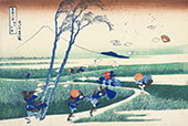 Windy Day at Ejiri By Katsushika Hokusai