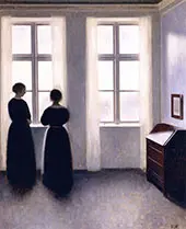 Figures by The Window By Vihelm Hammershoi