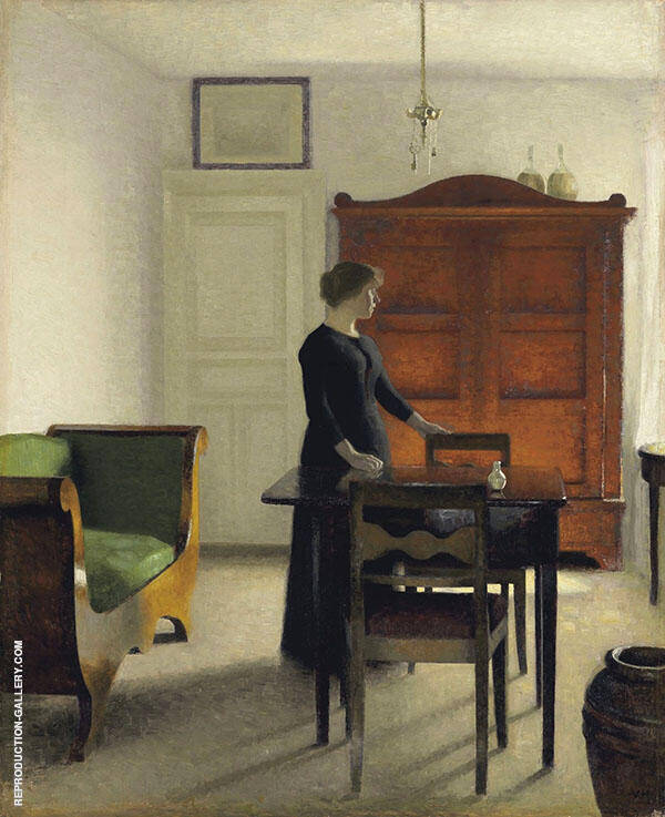 Ida in an Interior by Vihelm Hammershoi | Oil Painting Reproduction