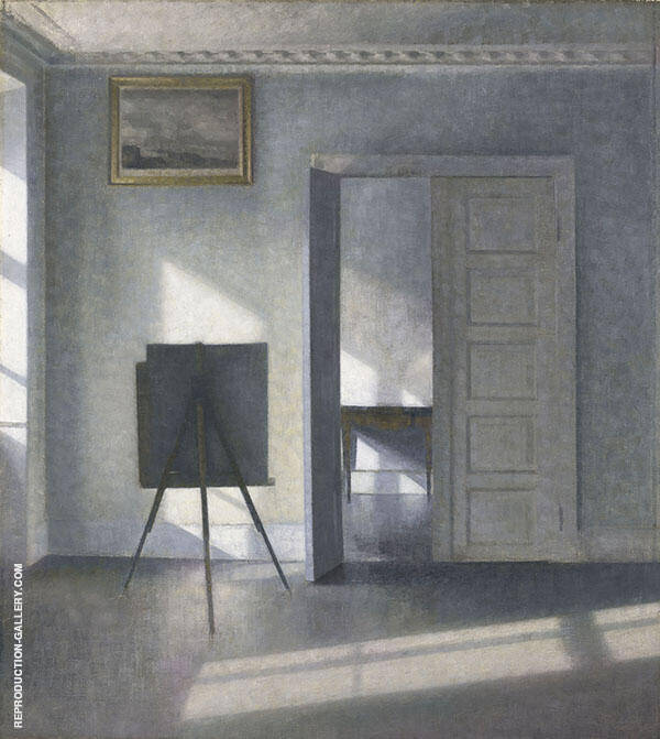 Interior with Easel by Vihelm Hammershoi | Oil Painting Reproduction