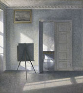 Interior with Easel By Vihelm Hammershoi