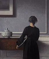 Interior with Young Woman Seen from The Back 1903 By Vihelm Hammershoi