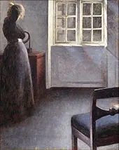 Woman Before a Mirror Strandgade 30 By Vihelm Hammershoi