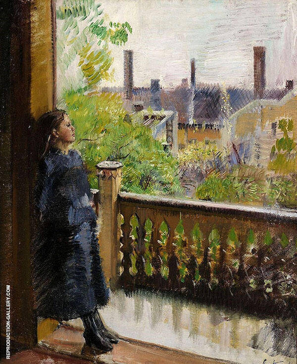 Balcony in Gronnegate by Christian Krohg | Oil Painting Reproduction