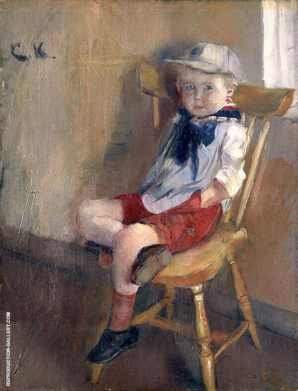 Boy in a Chair by Christian Krohg | Oil Painting Reproduction
