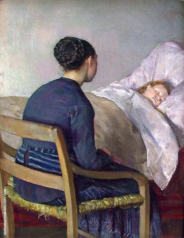 Mother at Her Childs Bed By Christian Krohg