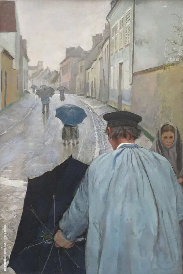 Village Street in Normandy By Christian Krohg