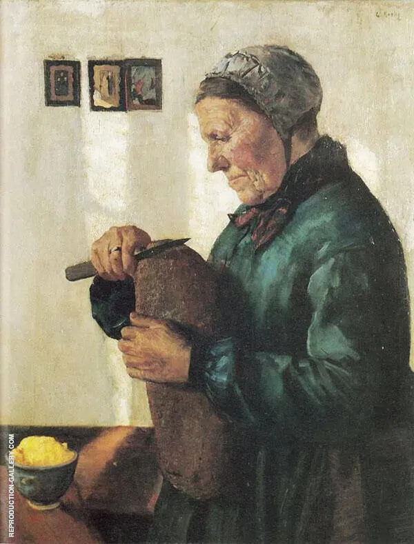 Woman Cutting Bread 1879 By Christian Krohg