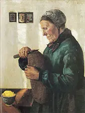 Woman Cutting Bread 1879 By Christian Krohg