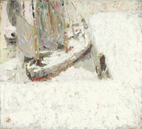 Harbour Under Snow 1908 by Gustave De Smet | Oil Painting Reproduction