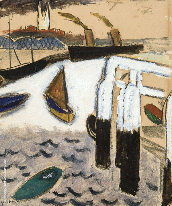 Port of Ostende 1925 by Gustave De Smet | Oil Painting Reproduction