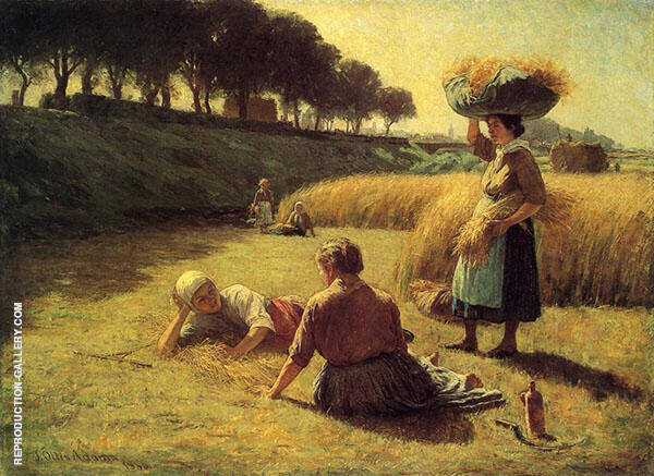 Gleaners at Rest 1896 by John Ottis Adams | Oil Painting Reproduction