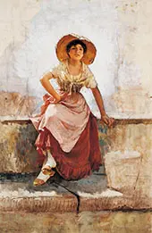 Florentine Flower Girl c1886 By Frank Duveneck