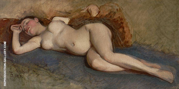 Reclining Nude by Frank Duveneck | Oil Painting Reproduction