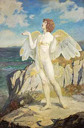 Angus Og God of Love and Courtesy Putting a Spell of Summer Calm on The Sea By John Duncan