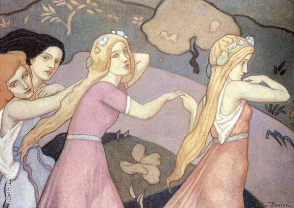 Four Figures in a Landscape 1930s By John Duncan