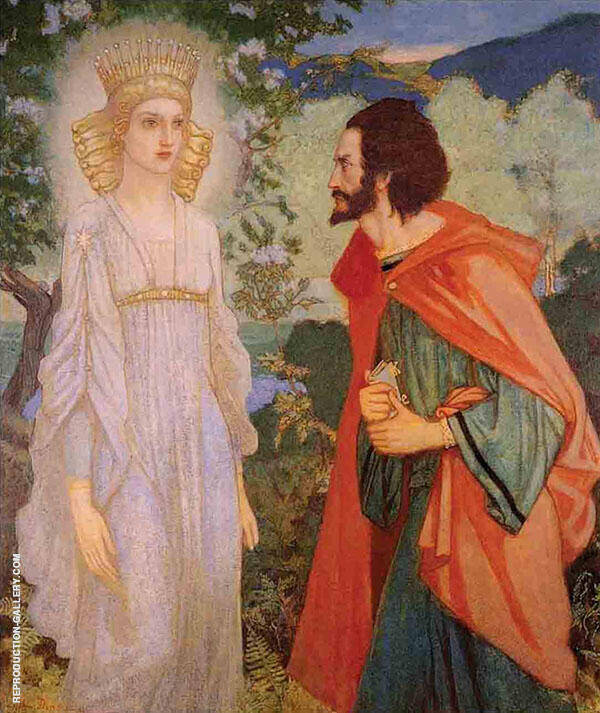 Merlin and The Fairy Queen by John Duncan | Oil Painting Reproduction