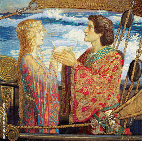 Tristan and Isolde 1912 by John Duncan | Oil Painting Reproduction