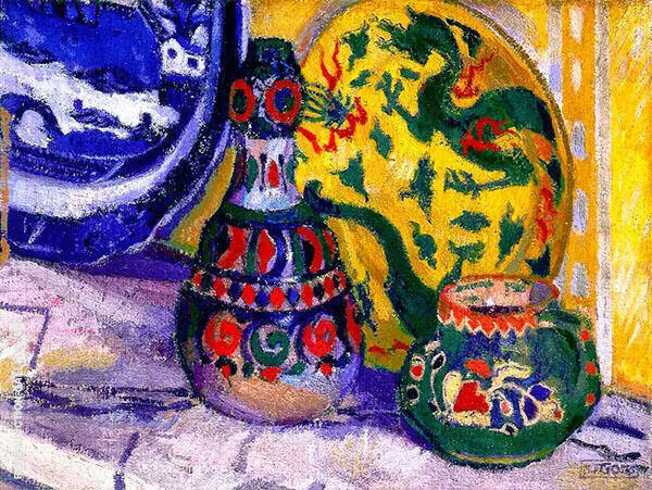 Still Life with Oriental Figures By Spencer Gore