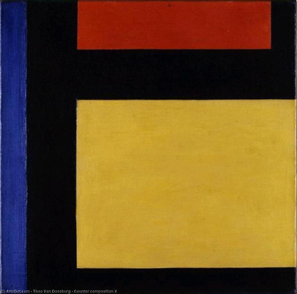 Contra Composition X 1924 by Theo van Doesburg | Oil Painting Reproduction