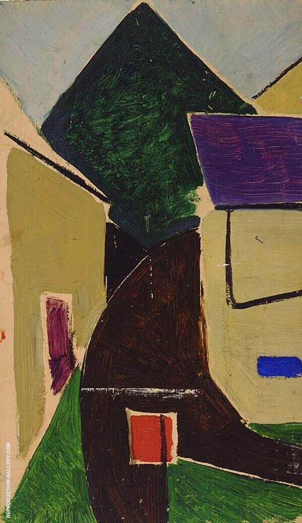 Uphill Street 1929 by Theo van Doesburg | Oil Painting Reproduction