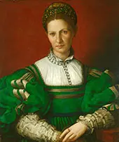 Portrait of a Lady in Green By Agnolo Bronzino