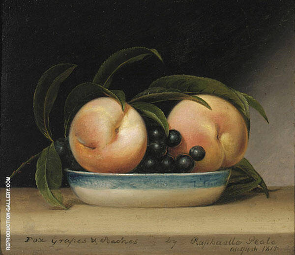 Fox Grapes and Peaches by Raphaelle Peale | Oil Painting Reproduction