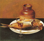 Still Life with Jug and Fish By Raphaelle Peale