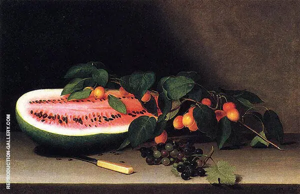 Still Life with Watermelon 1822 By Raphaelle Peale