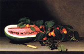 Still Life with Watermelon 1822 By Raphaelle Peale